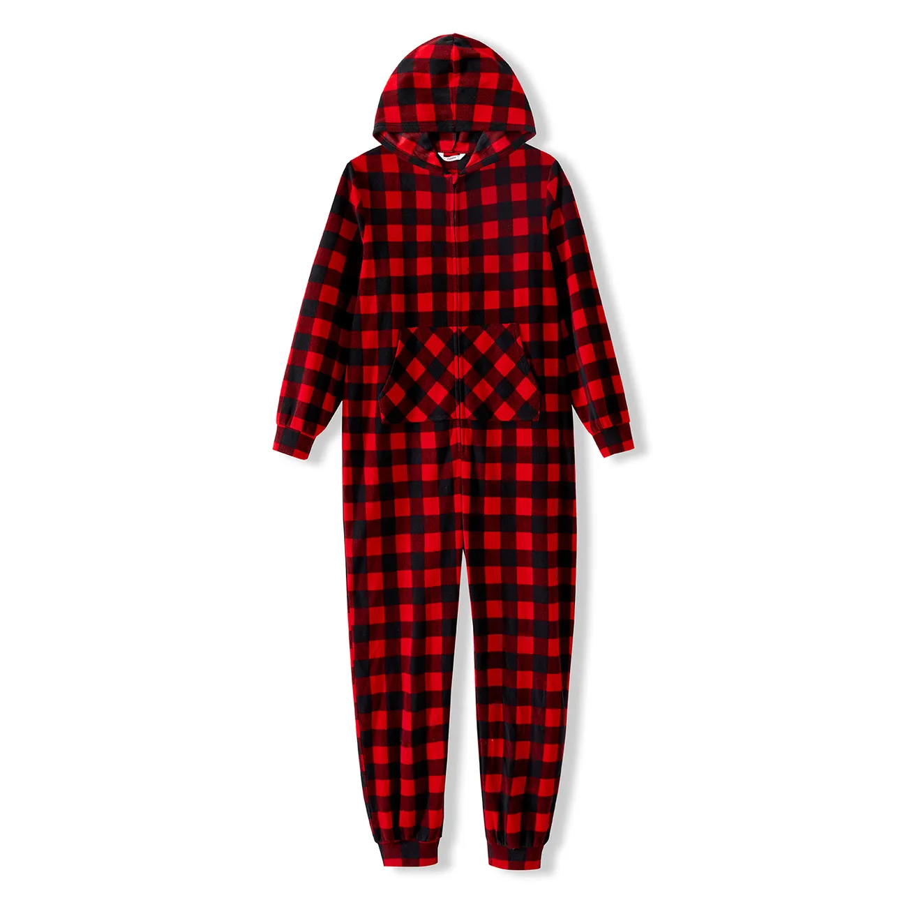 Natal Look de família Manga comprida Conjuntos de roupa para a família Pijamas (Flame Resistant) vermelho preto big image 1