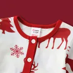 Christmas Family Matching Allover Red Reindeer Print Tie Dye Long-sleeve Pajamas Sets (Flame Resistant) WineRed image 6