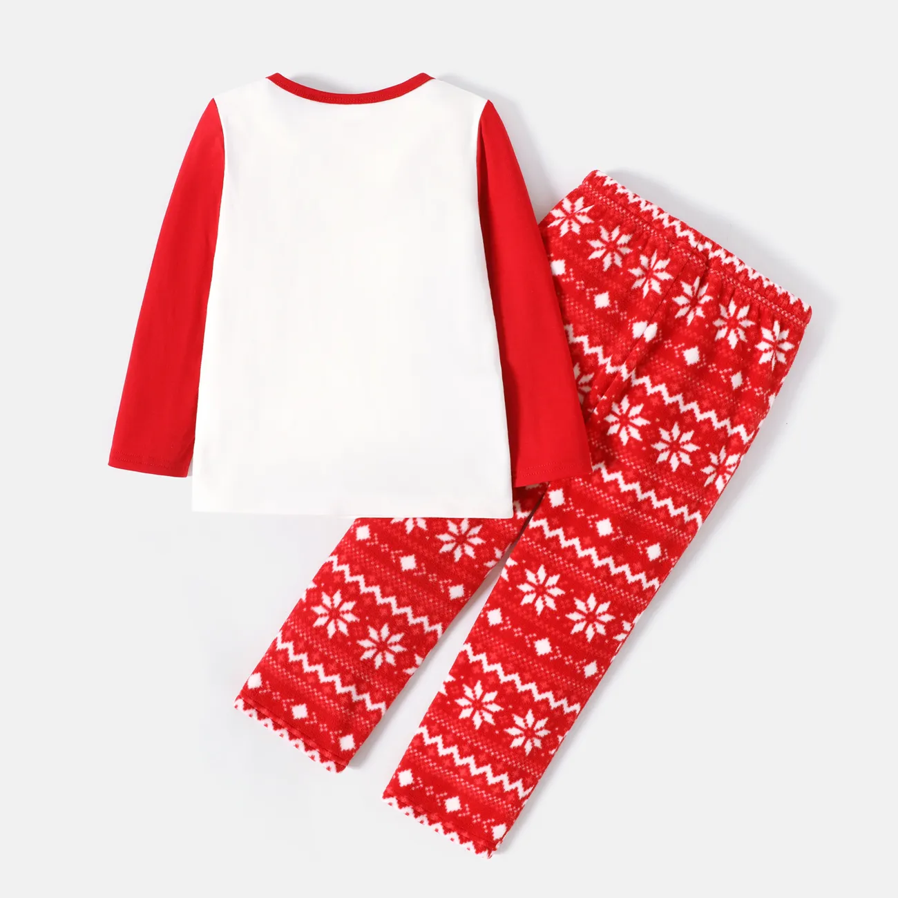PAW Patrol 2pcs Toddler Boy/Girl Christmas Graphic Long-sleeve Tee and Polar Fleece Pants Pajamas Sleepwear Set Red big image 1
