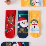 Juego de 3 pares de calcetines térmicos navideños para bebés y niños pequeños Rojo