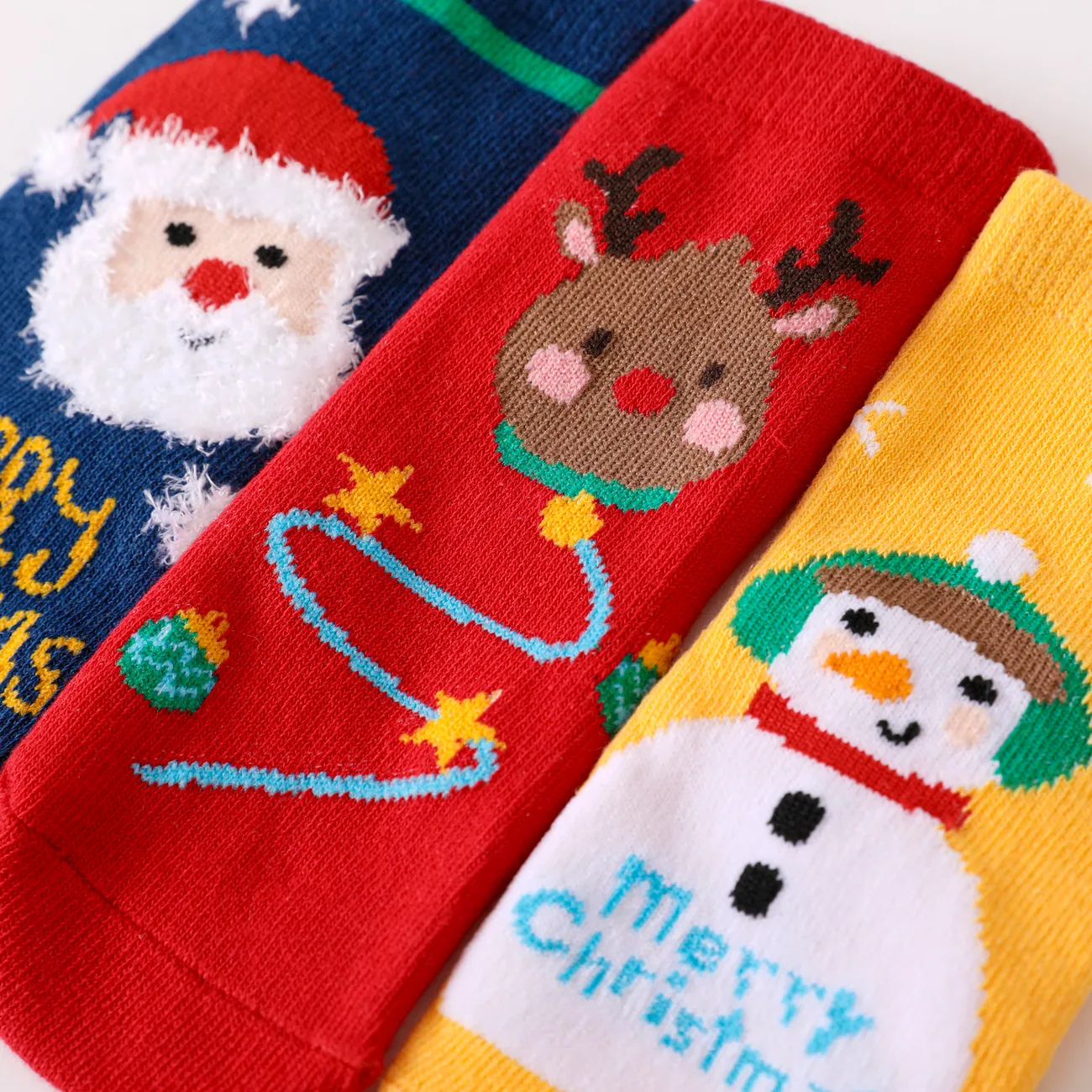Lot de 3 paires de chaussettes thermiques de Noël pour bébé/tout-petit Rouge big image 1