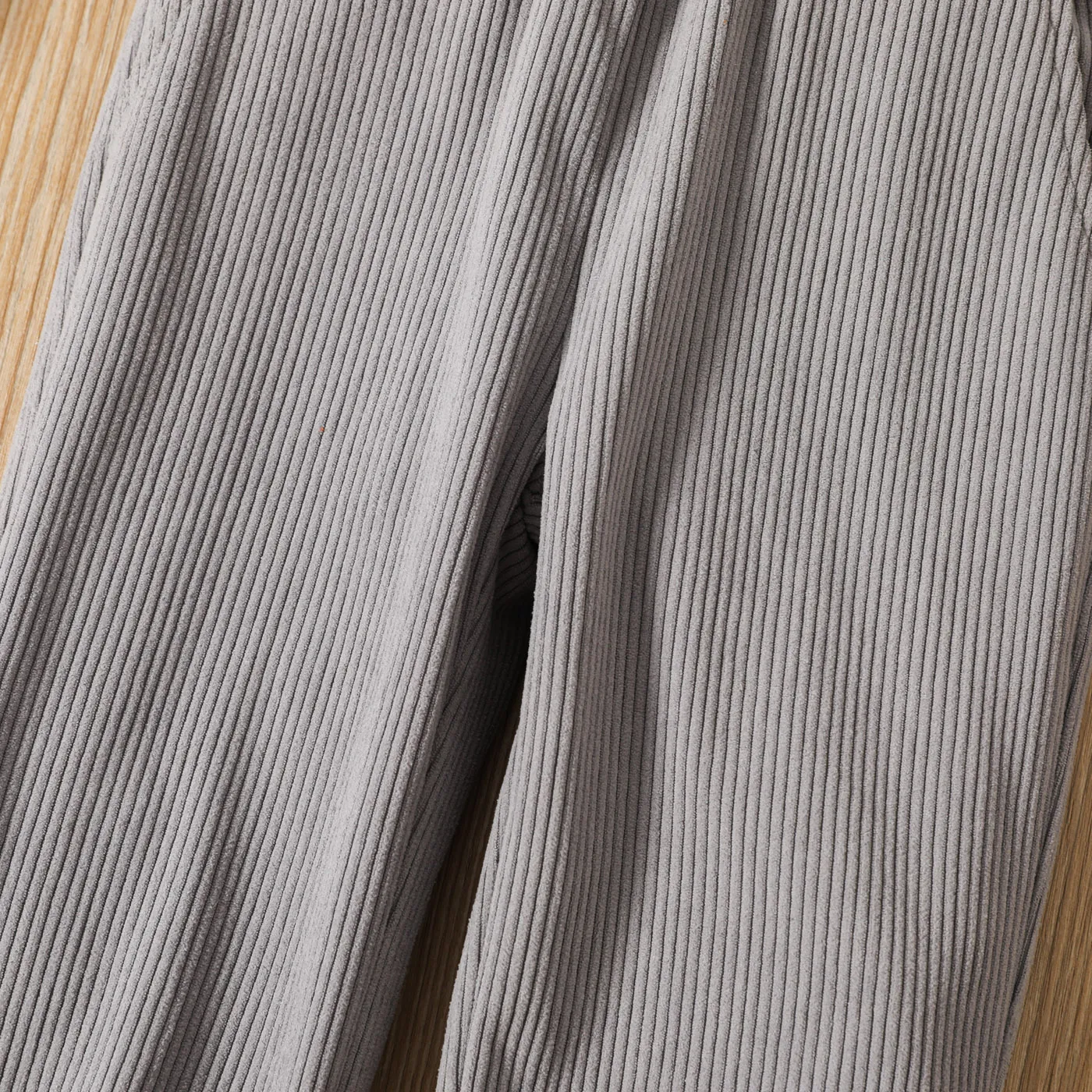 Toddler Boy Basic Solid Color Elasticized Ribbed Pants Grey image 4