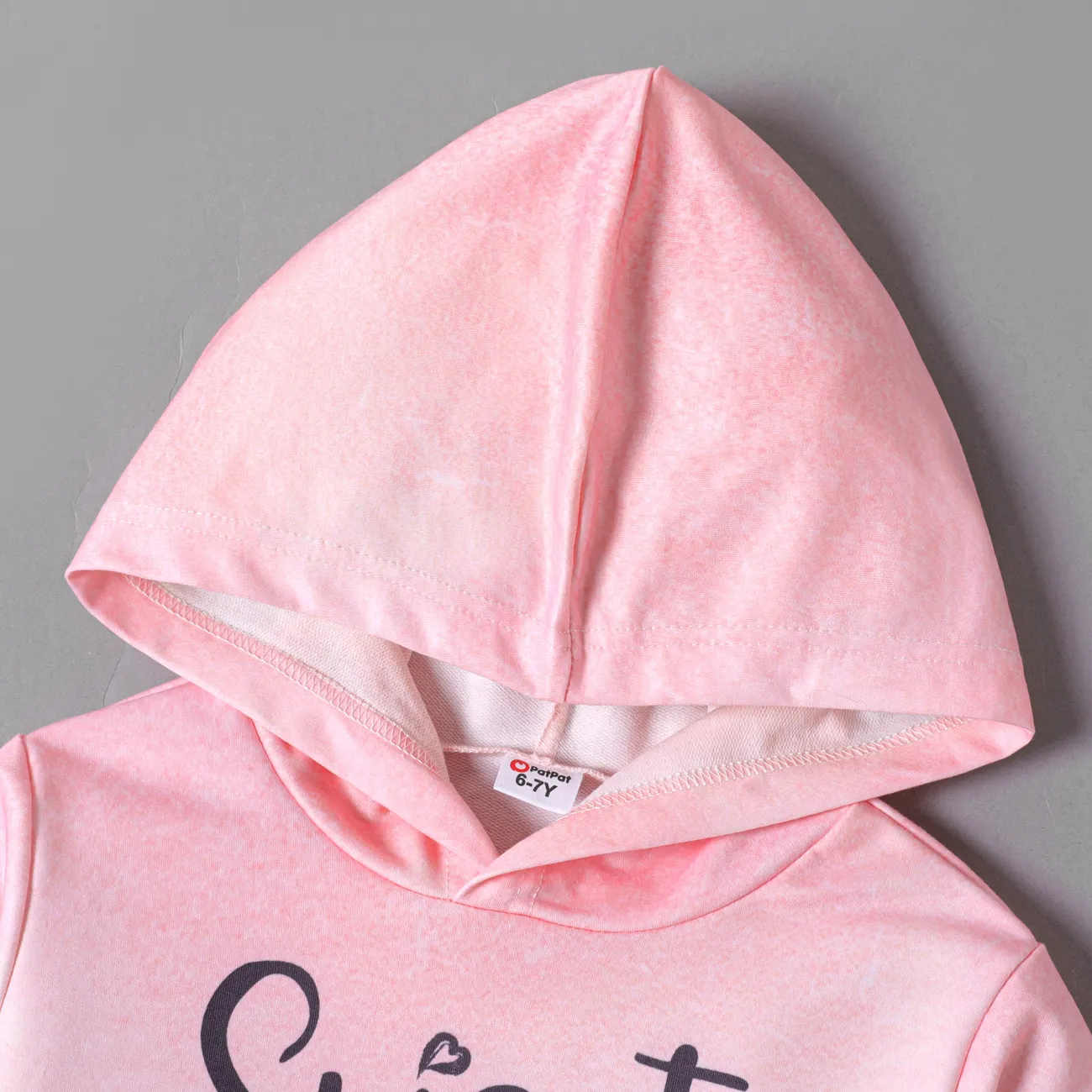 Kinder Mädchen Mit Kapuze Buchstaben Mit Kapuze Sweatshirts rosa big image 1
