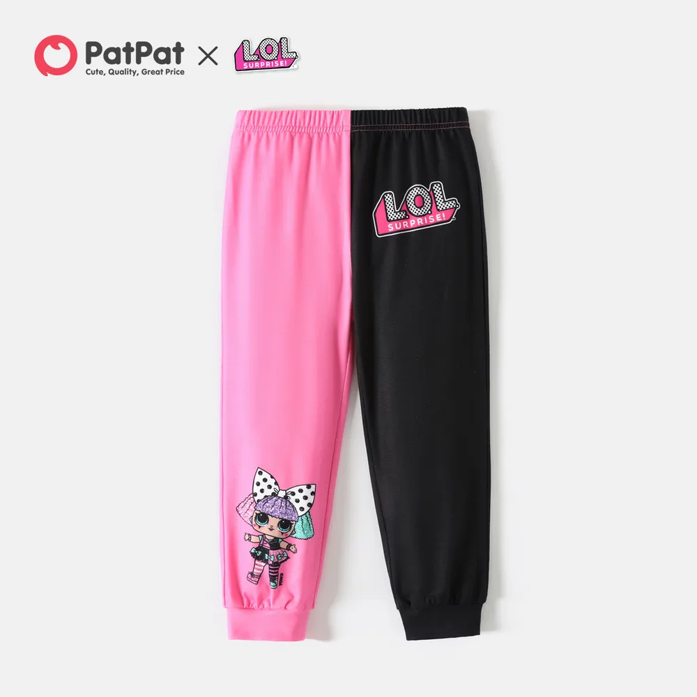 L.O.L. SURPRISE! Toddler Girl Letter Print Colorblock Elasticized Pants big image 2