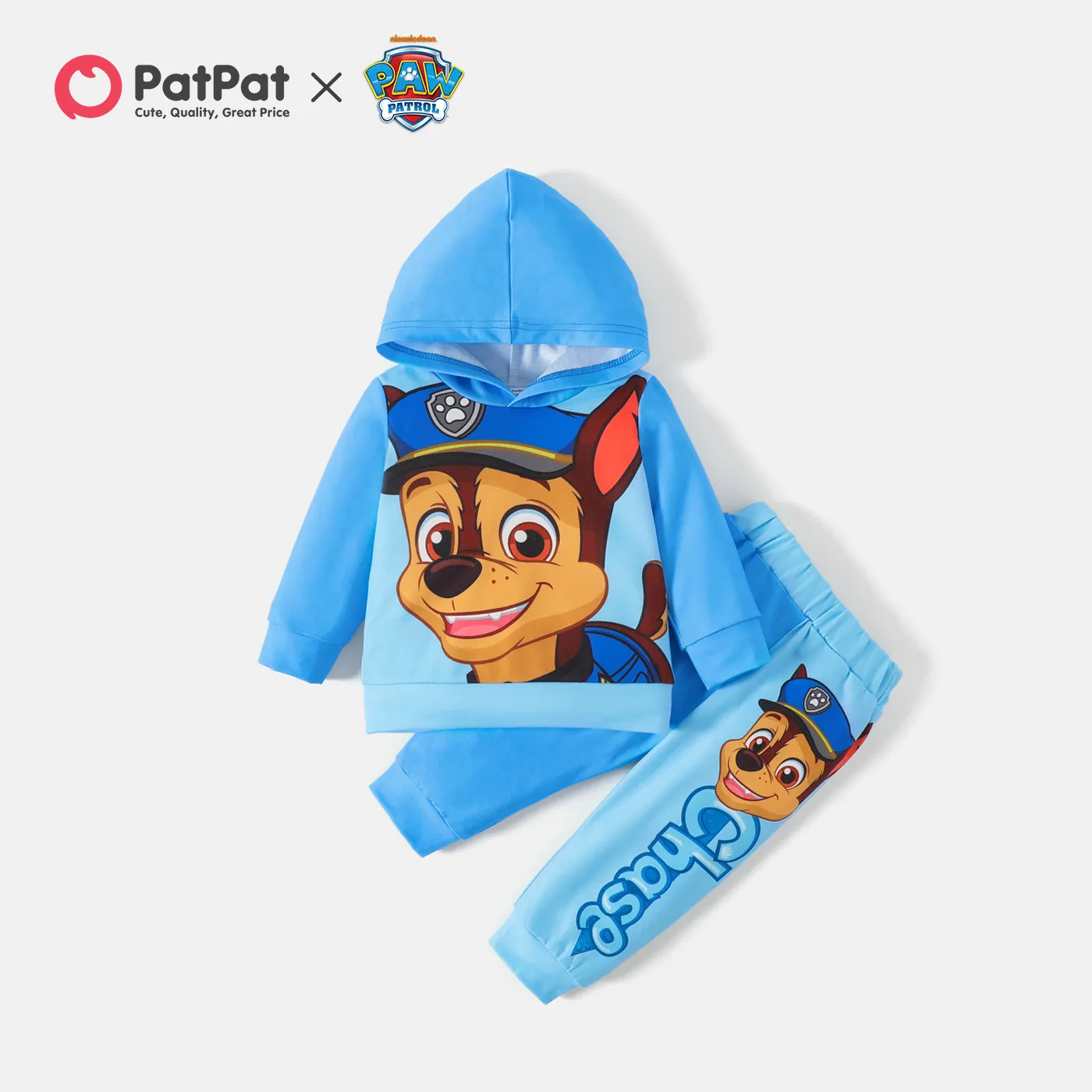 PAW Patrol Little Boy/Girl Cartoon Dog Print Long-sleeve Hoodie and Sweatpants Set Blue