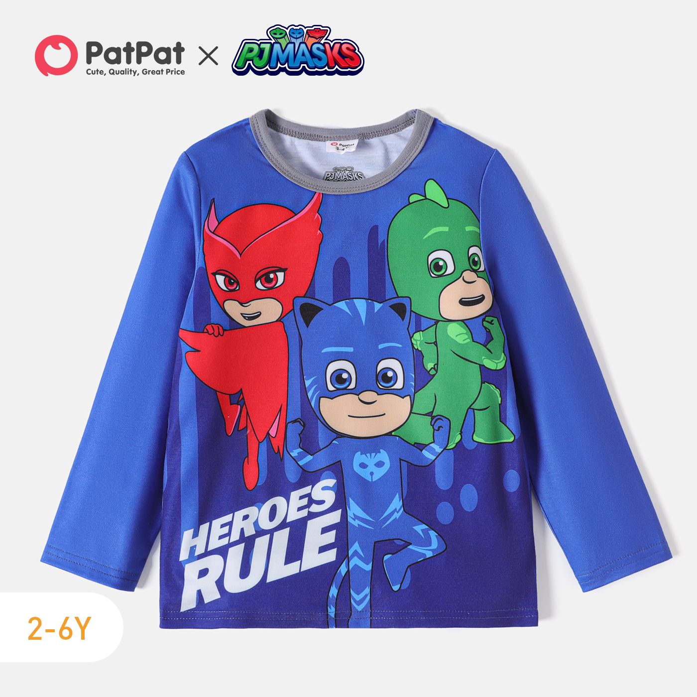 

PJ Masks Toddler Boy Character Print Long-sleeve Blue Tee