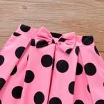2pcs Kid Girl Character Print Long-sleeve Tee and Bowknot Design Polka dots Skirt Set  image 3