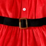 Christmas 3pcs Baby Girl Red Fleece Long-sleeve Dress with Xmas Hat & Calf Sleeves Set  image 5