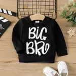 Baby Boy Letter Print Long-sleeve Sweatshirt Black