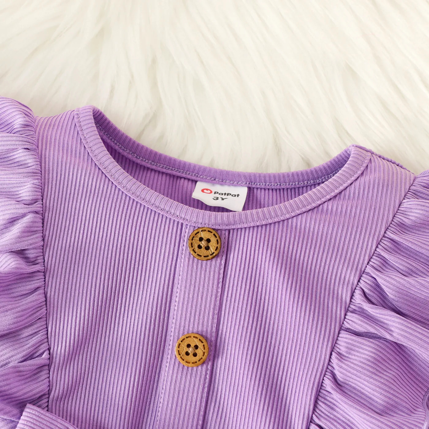 Toddler Girl Floral Print Splice Ruffled Bowknot Design Long-sleeve Dress Purple image 3