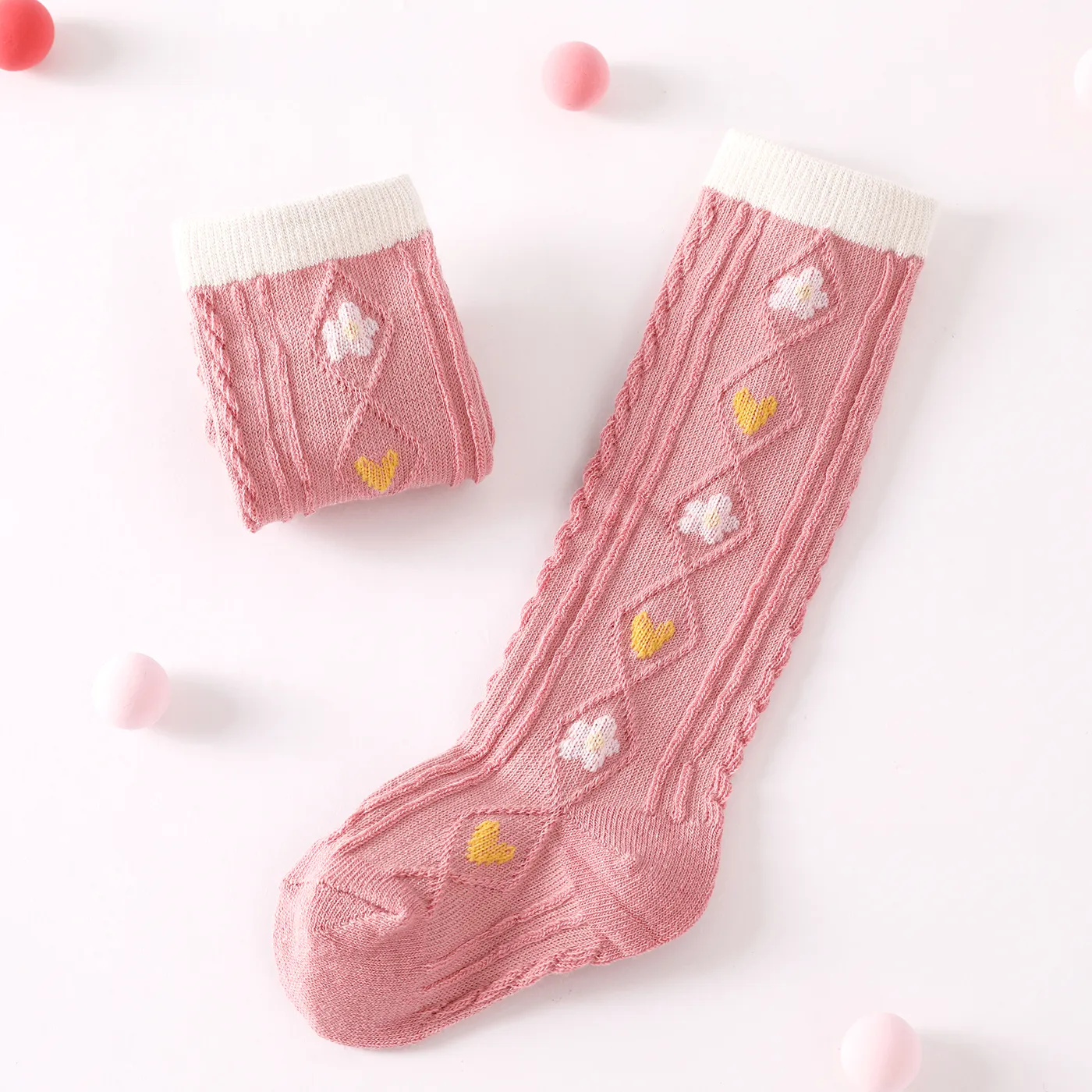 Baby / Toddler Floral & Heart Pattern Long Stockings  image 4