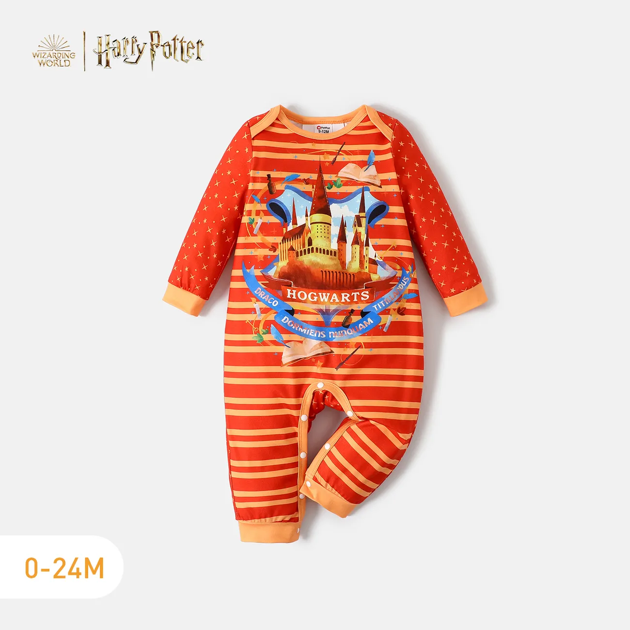 Harry Potter Neonato Unisex Animali vari Casual Manica lunga Tute Arancione big image 1