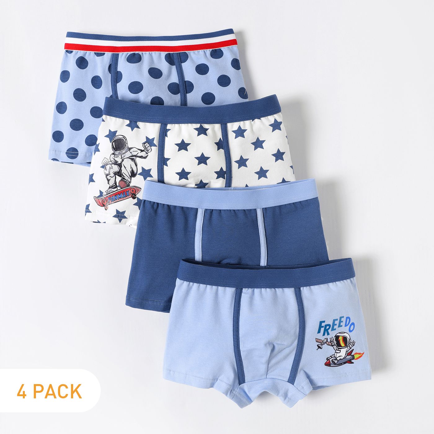 

4-Pack Kid Boy Space Graphic Boxer Briefs Underwear