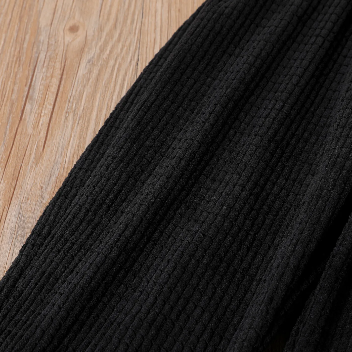 Kid Boy Solid Color Elasticized Textured Pants Black image 4
