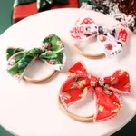 3Pcs Christmas Bow Hair Ties for Girls (Pattern Position Random)  image 2