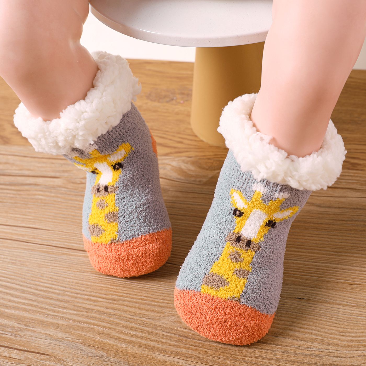 Baby / Toddler Fluffy Trim Cartoon Non-slip Socks