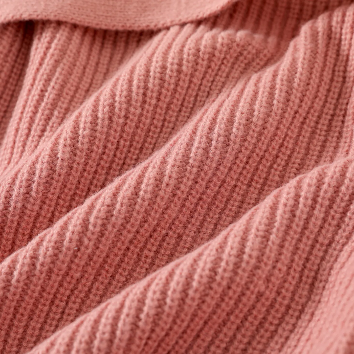 Kid Girl Solid Color Super warm Turtleneck Belted Longline Knit Sweater  image 5