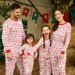 Christmas Reindeer and Snowflake Patterned Family Matching Pajamas Sets(Flame Resistant)  image 2