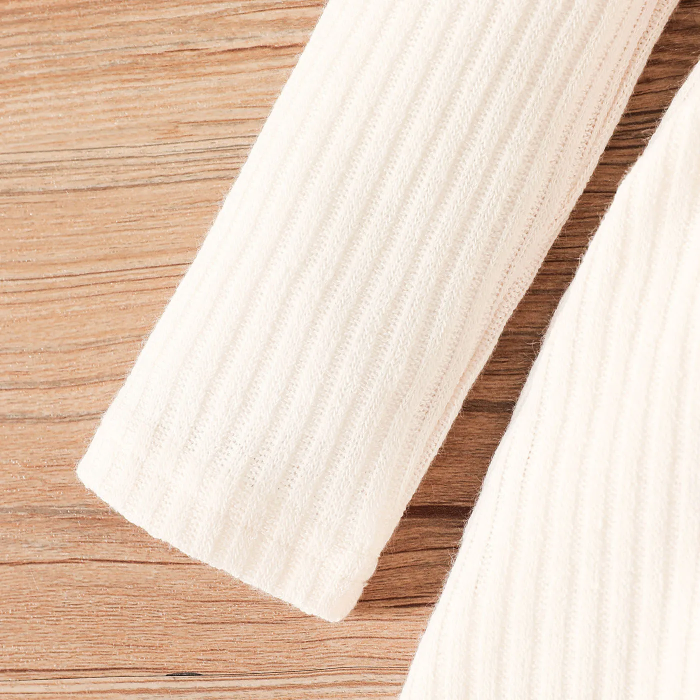 Baby Girl Button Front Solid Rib Knit Long-sleeve Dress  image 4