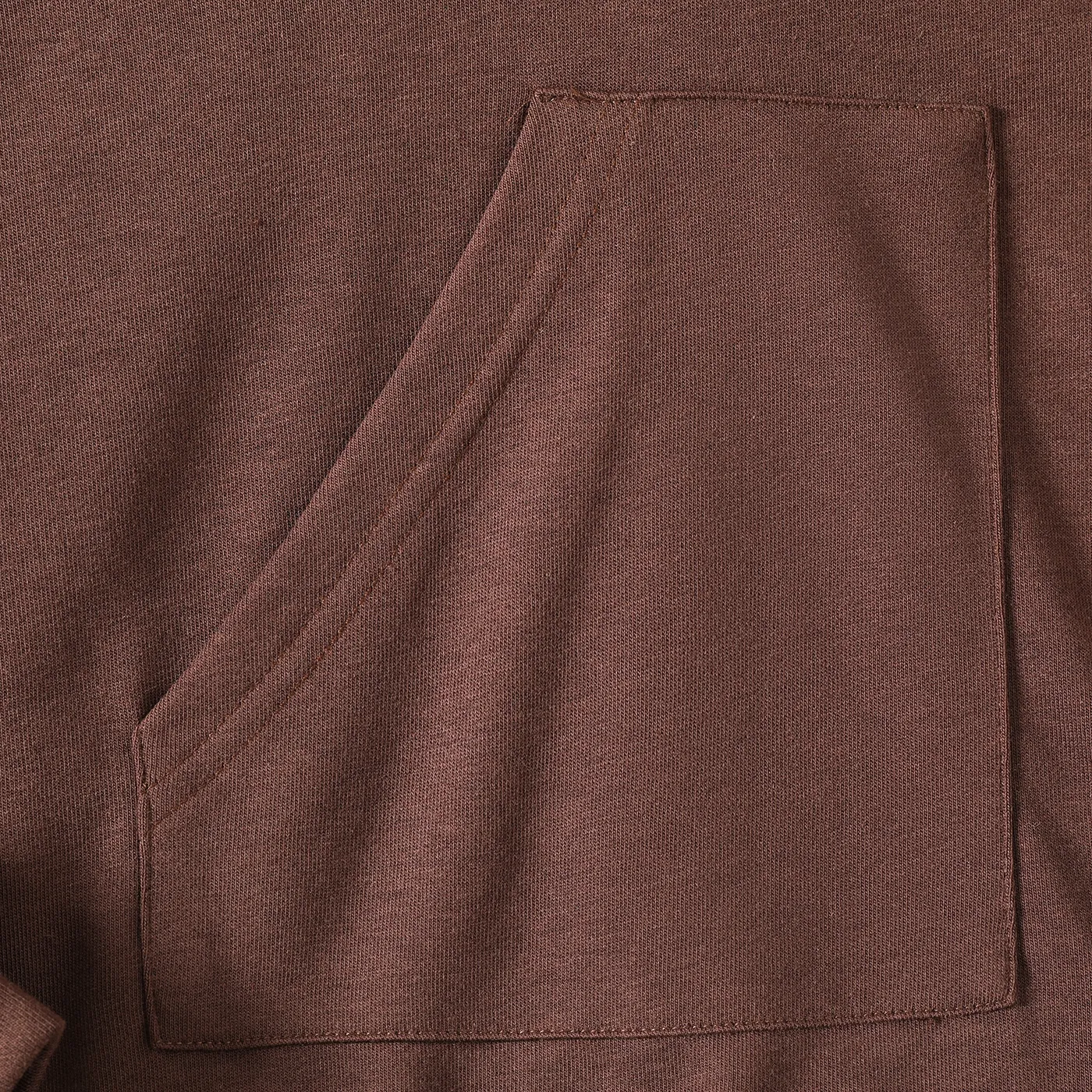 Kid Boy/Kid Girl Solid Color Pocket Design Hoodie Sweatshirt Coffee image 6