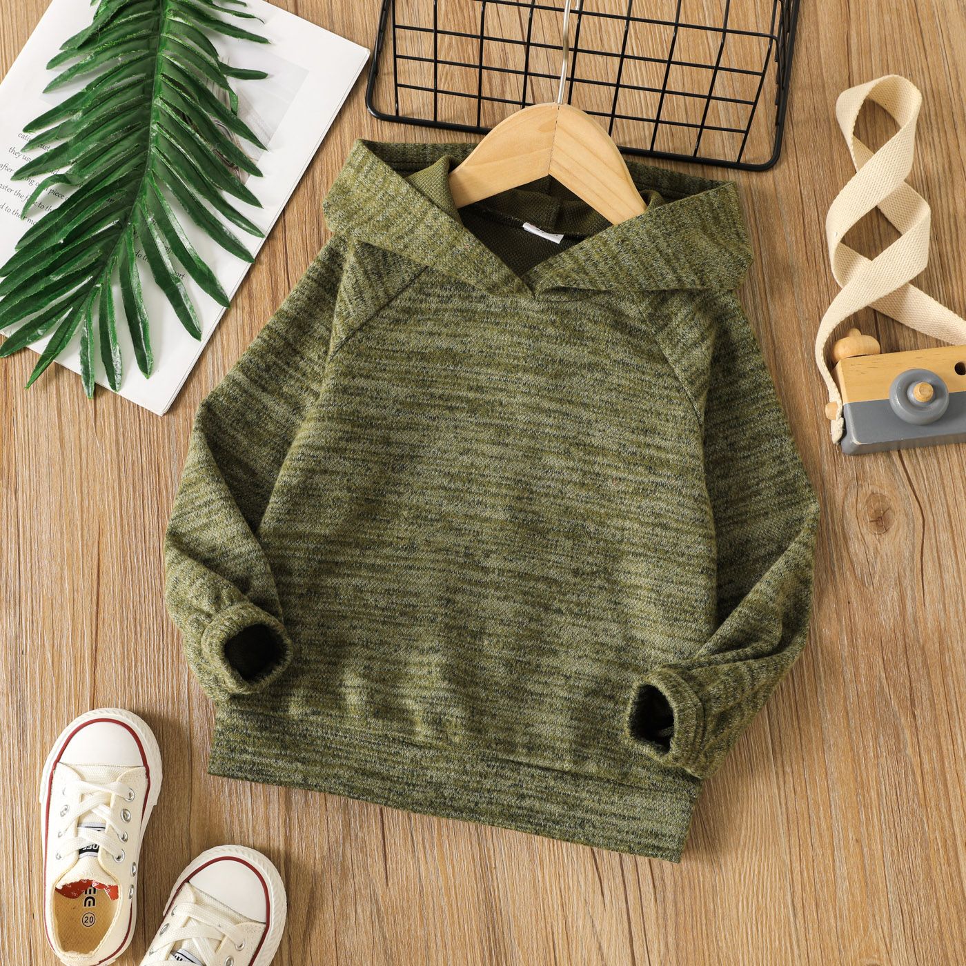 

Toddler Boy Basic Solid Color Raglan Sleeve Hoodie Sweatshirt