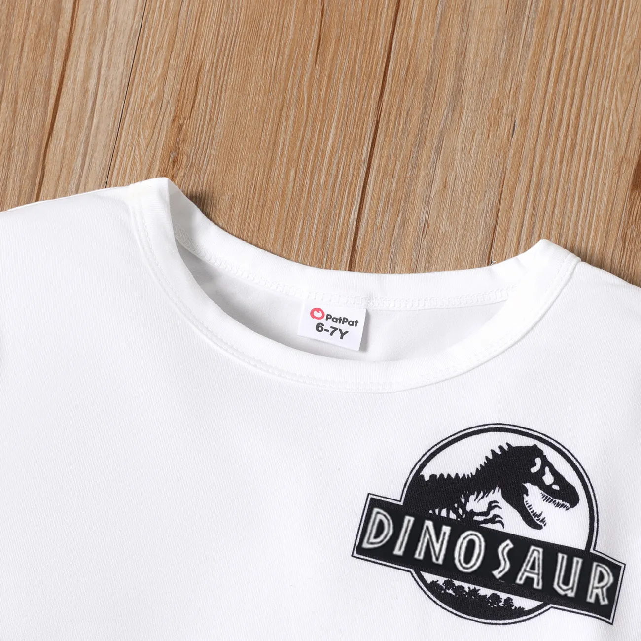 Kid Boy Dinosaur Print Long-sleeve Tee White big image 1