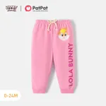 Looney Tunes Baby Boy/Girl Animal & Letter Print Sweatpants Pink
