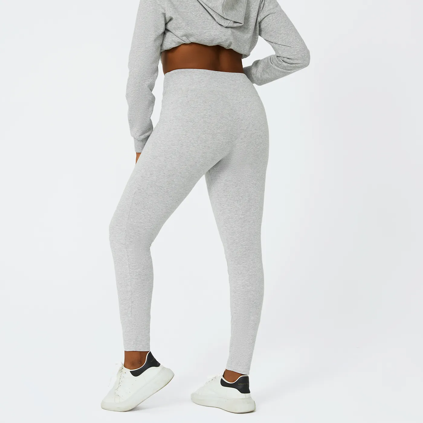 Go-Neat Water Repellent and Stain Resistant Mommy and Me 95% Cotton Solid Leggings flowergrey image 4