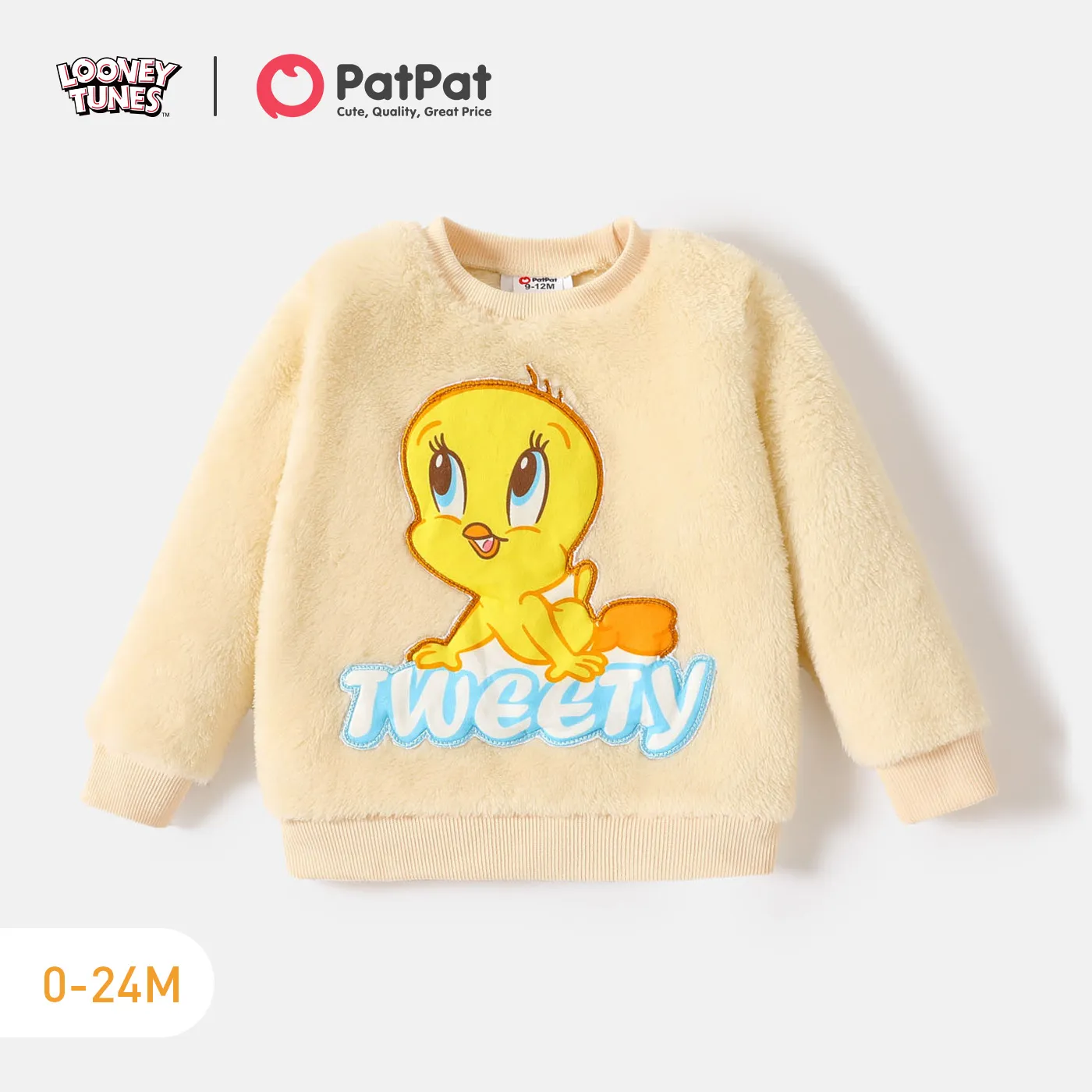 Looney Tunes Baby Boy/Girl Cartoon Graphic Long-sleeve Fuzzy Pullover