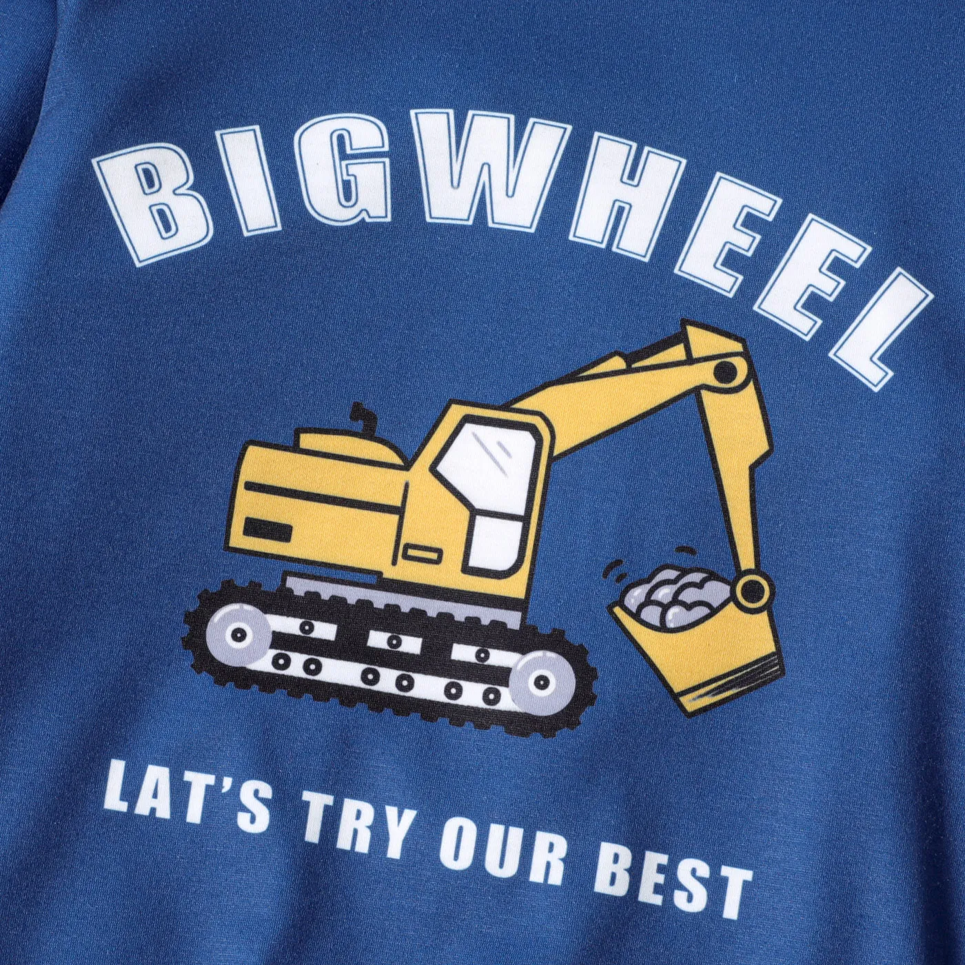 2pcs Kid Boy Vehicle Letter Print Sweatshirt and Colorblock Elasticized Pants Set Navy image 4