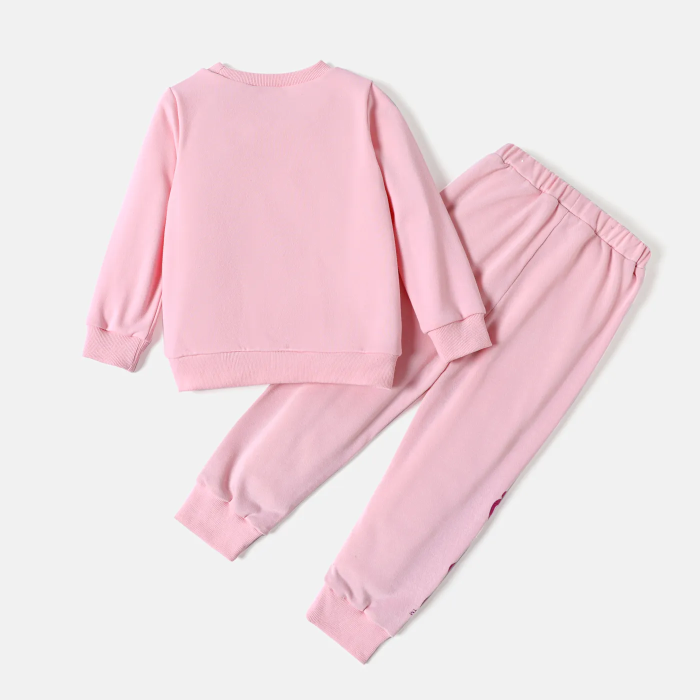 Barbie 2pcs Toddler Girl Character Letter Print Cotton Pullover Sweatshirt and Elasticized Pants Set Pink image 2