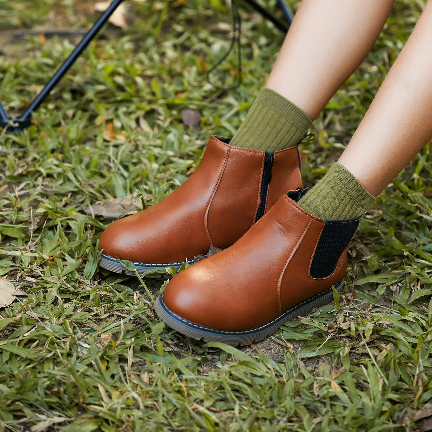 Toddler / Kid Classic Solid Casual Vintage Boots Coffee image 6