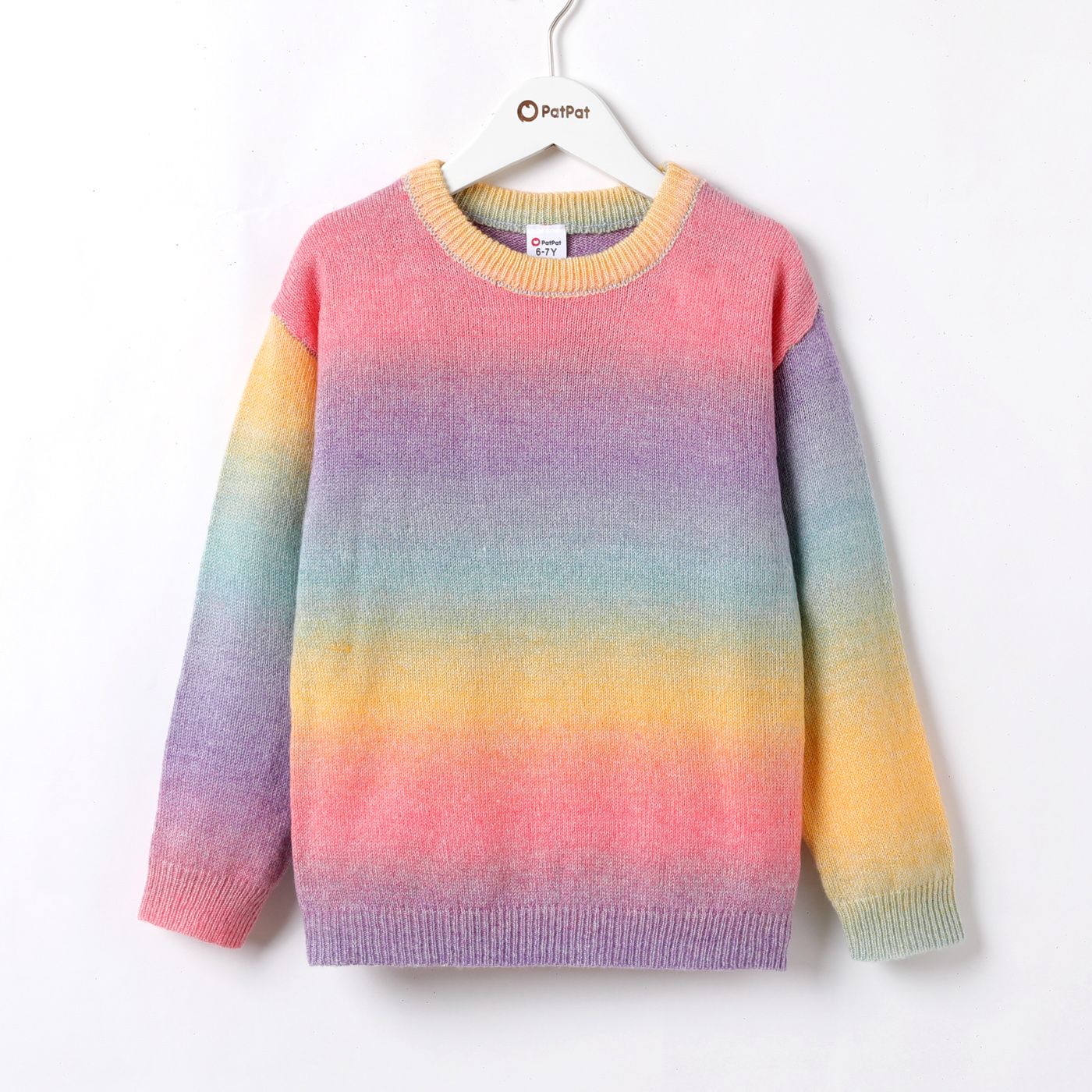 

Kid Girl Gradient Color Knit Sweater