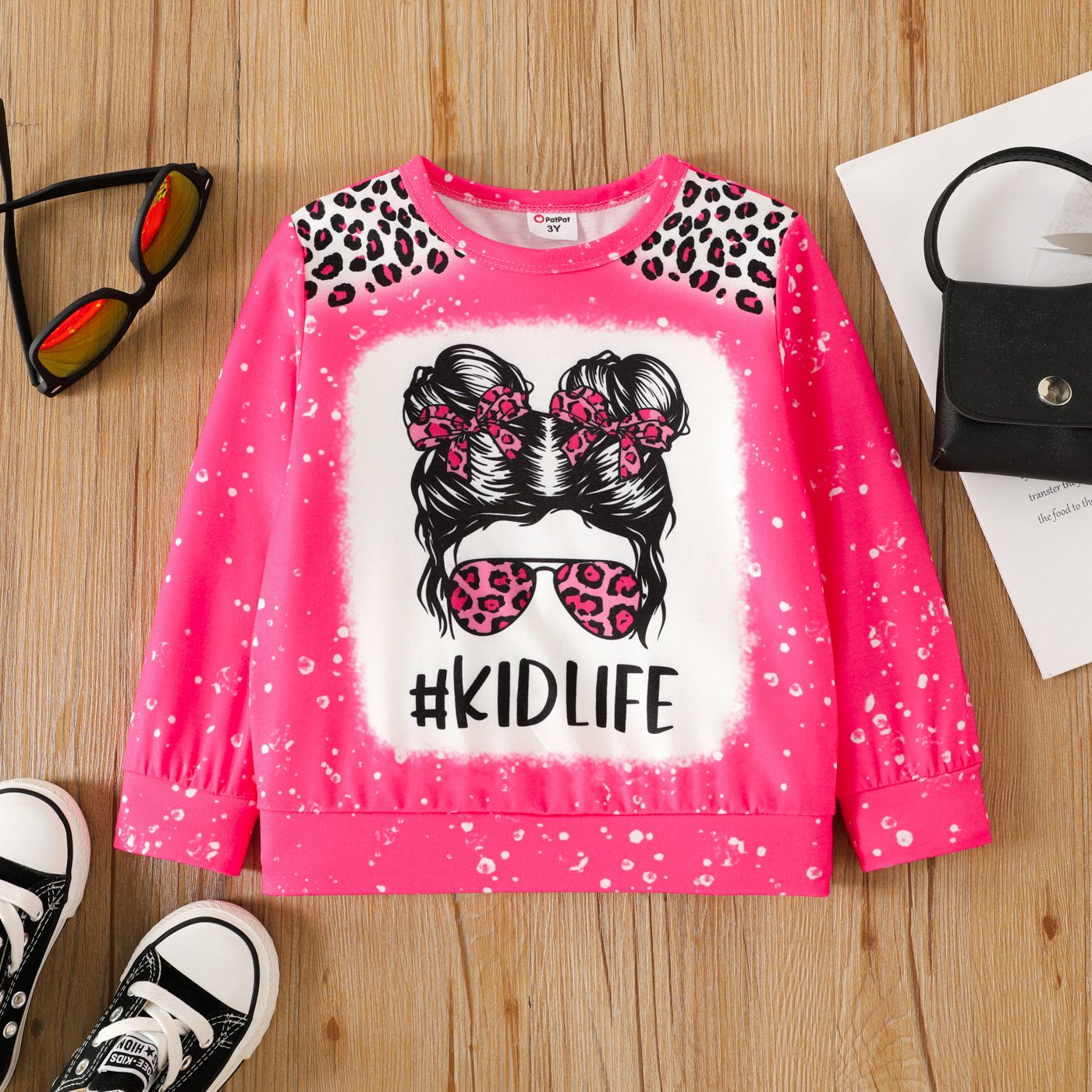 

Toddler Girl Character Leopard Print Pullover Sweatshirt