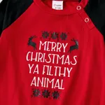 Christmas Letter Print Family Matching Pajamas Sets (Flame Resistant) Red image 5