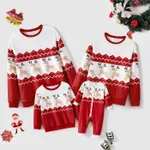 Christmas Family Matching Allover Reindeer Print Raglan-sleeve Sweatshirts  image 2