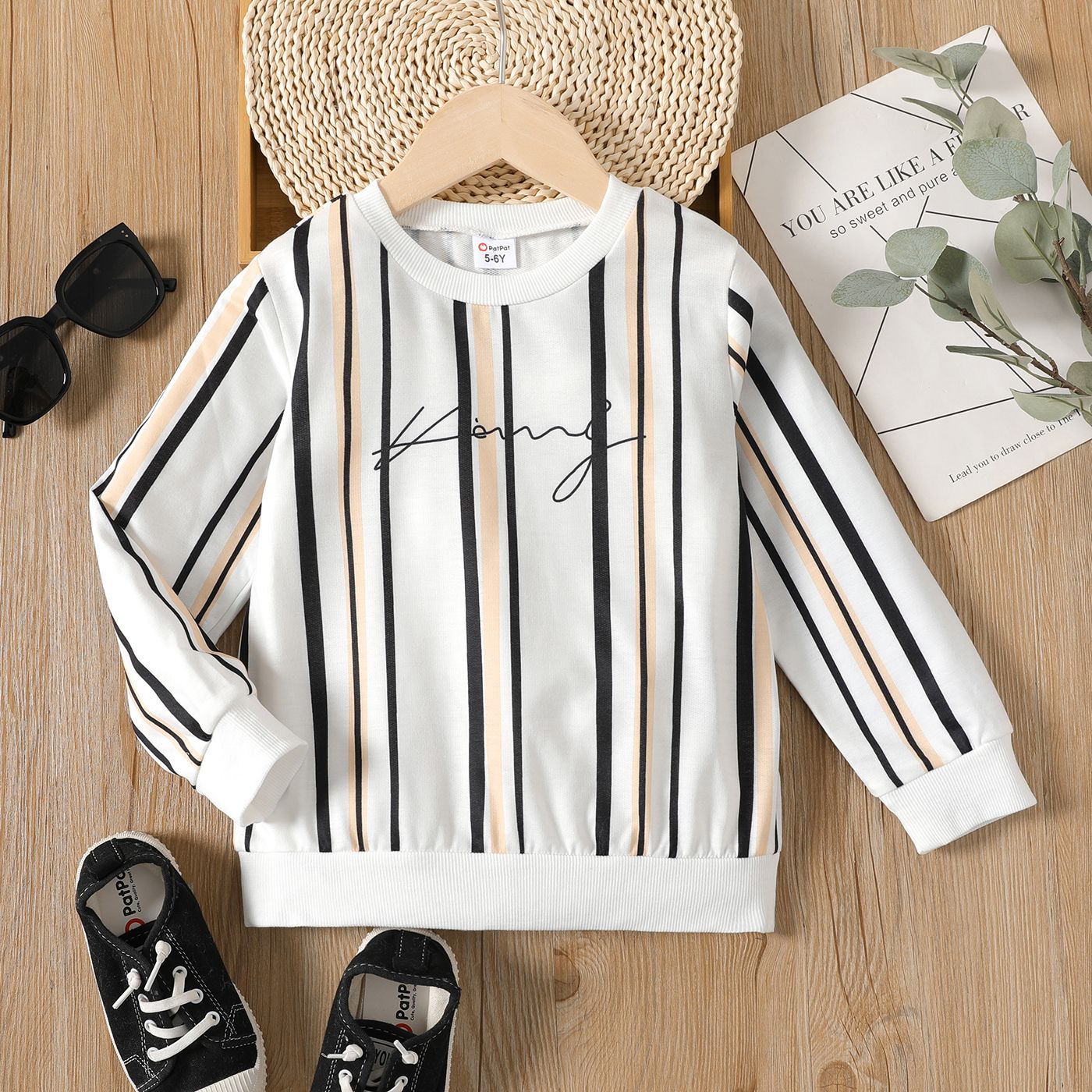 

Kid Boy Casual Stripe Pullover Sweatshirt