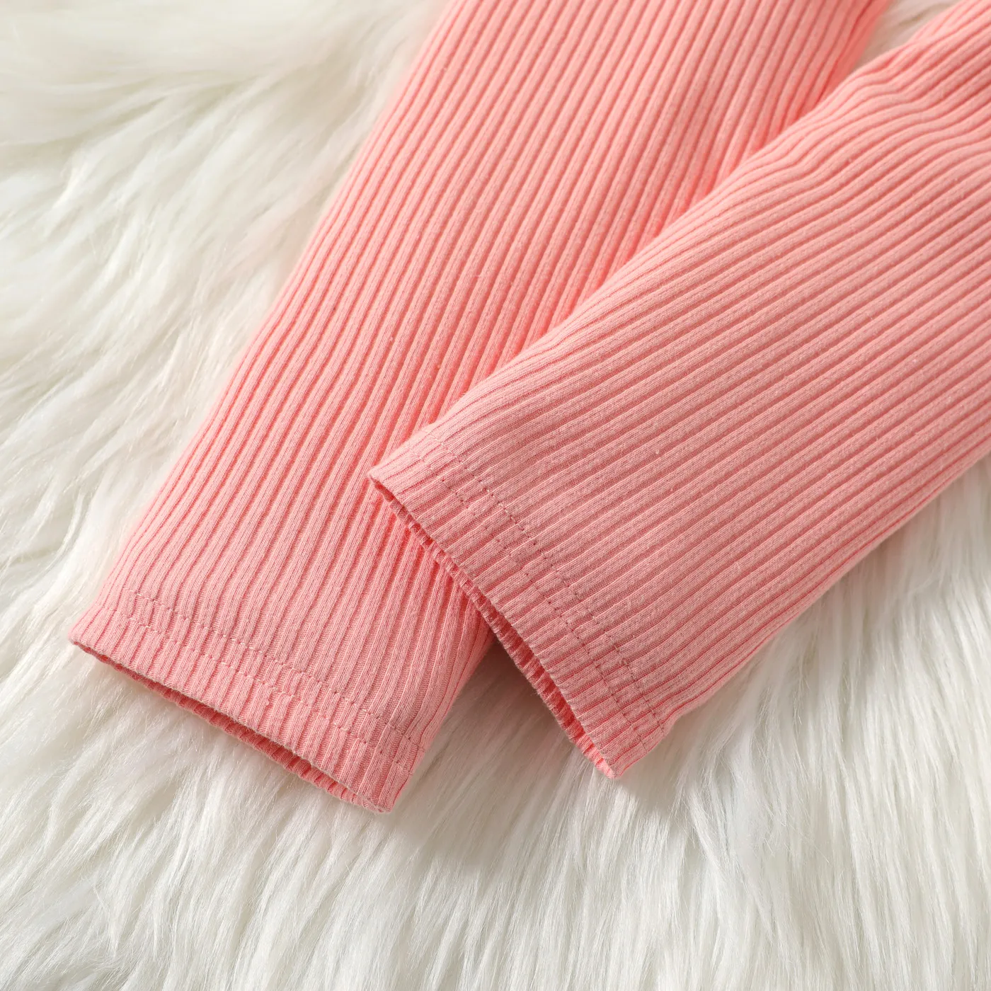 Legging de saia de algodão com nervuras bordada de unicórnio infantil menina  image 4