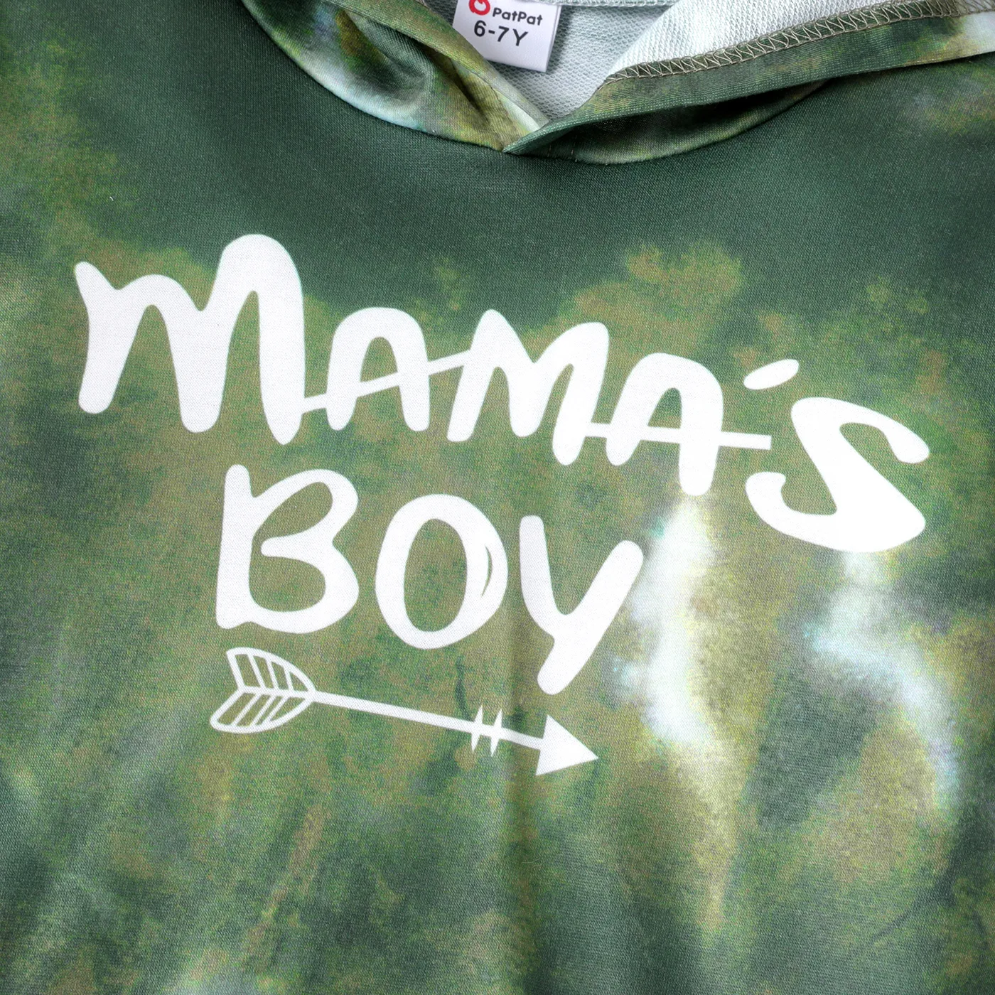 2pcs Kid Boy Letter Print Tie Dyed Hoodie Sweatshirt and Elasticized Pants Set  image 3