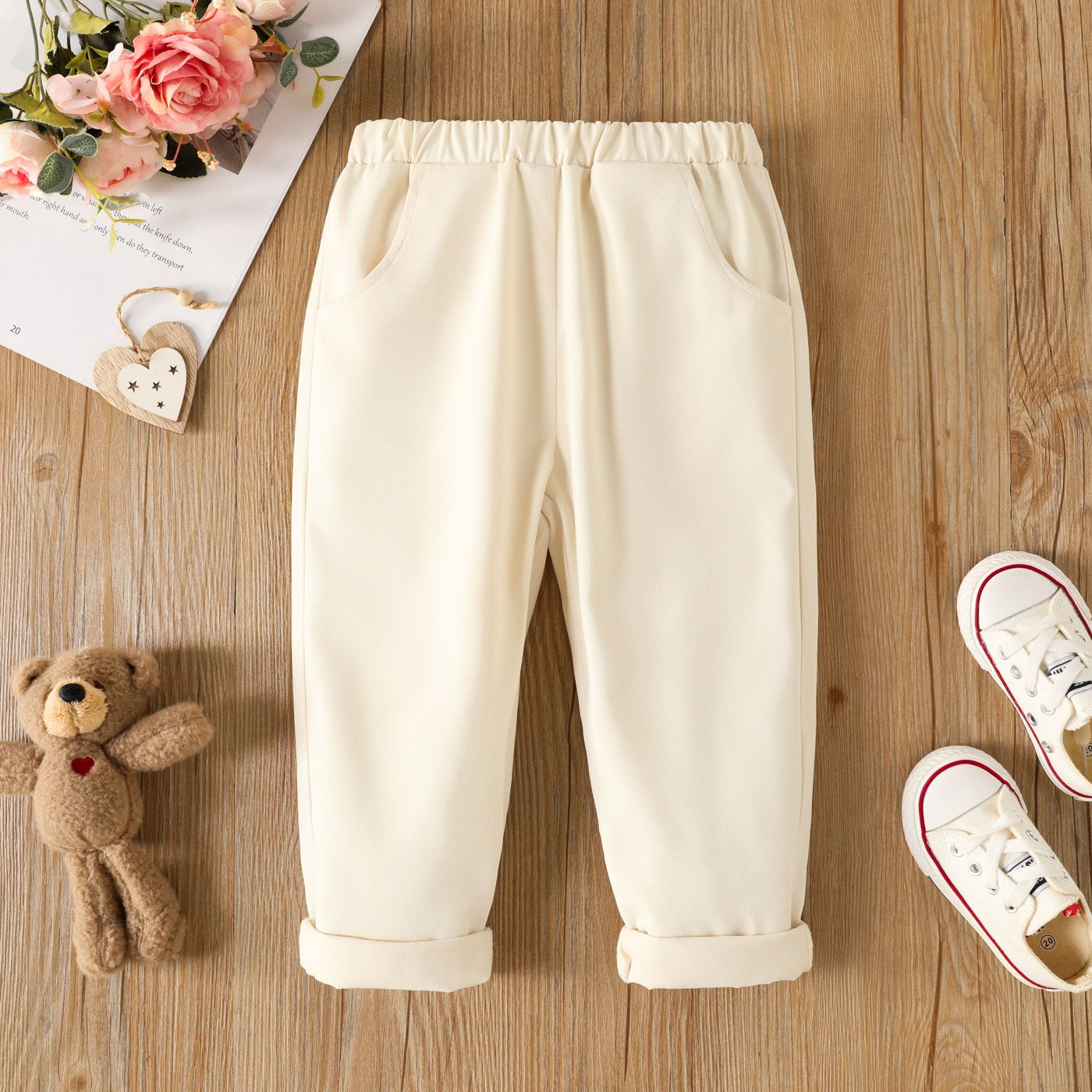 

Toddler Girl/Boy Basic Solid Color Elasticized Pants