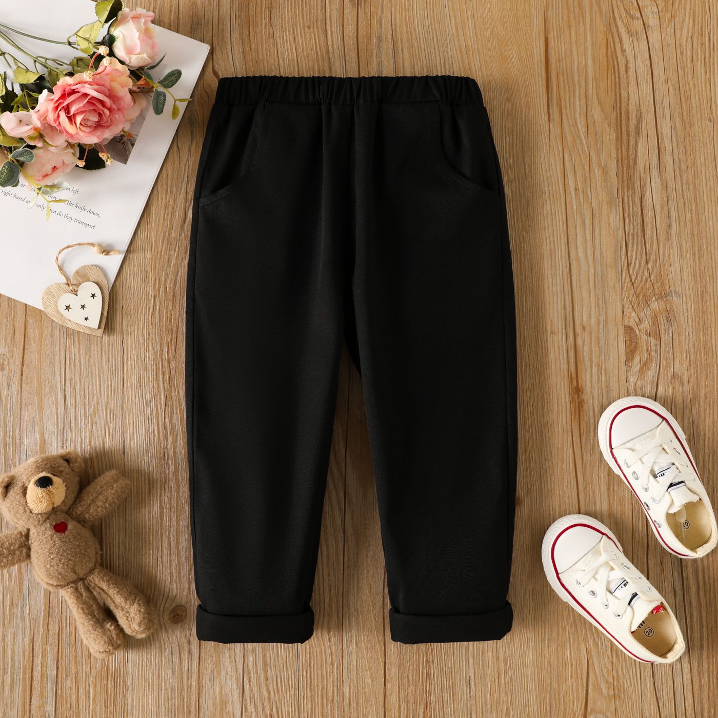 

Toddler Girl/Boy Basic Solid Color Elasticized Pants