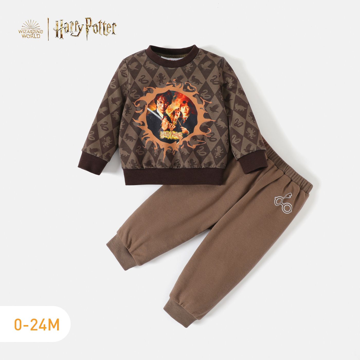 

Harry Potter 2pcs Baby Boy/Girl Long-sleeve Graphic Sweatshirt and Sweatpants Set
