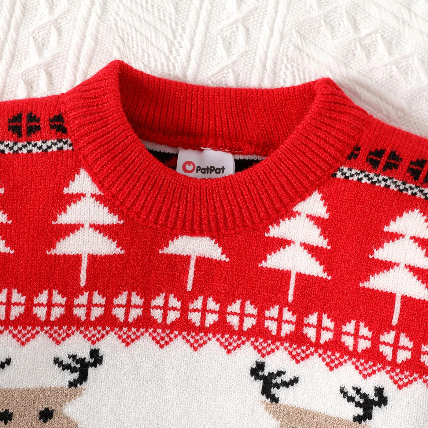 Christmas Baby Boy/Girl Allover Pattern Long-sleeve Knitted Sweater Red image 3