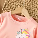 Toddler Girl Sweet Faux-two Unicorn Print Mesh Splice Fairy Dress  image 5