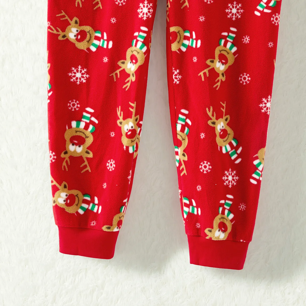Navidad Looks familiares Manga larga Conjuntos combinados para familia Pijamas (Flame Resistant) rojo 2 big image 1