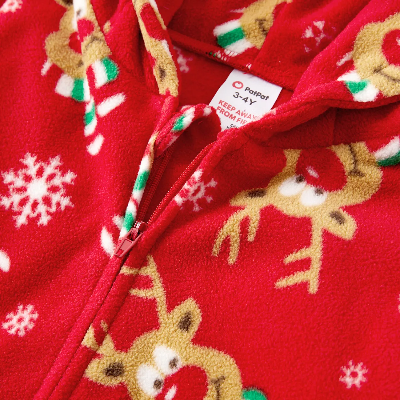 Noël Look Familial Manches longues Tenues de famille assorties Pyjamas (Flame Resistant) rouge 2 big image 1