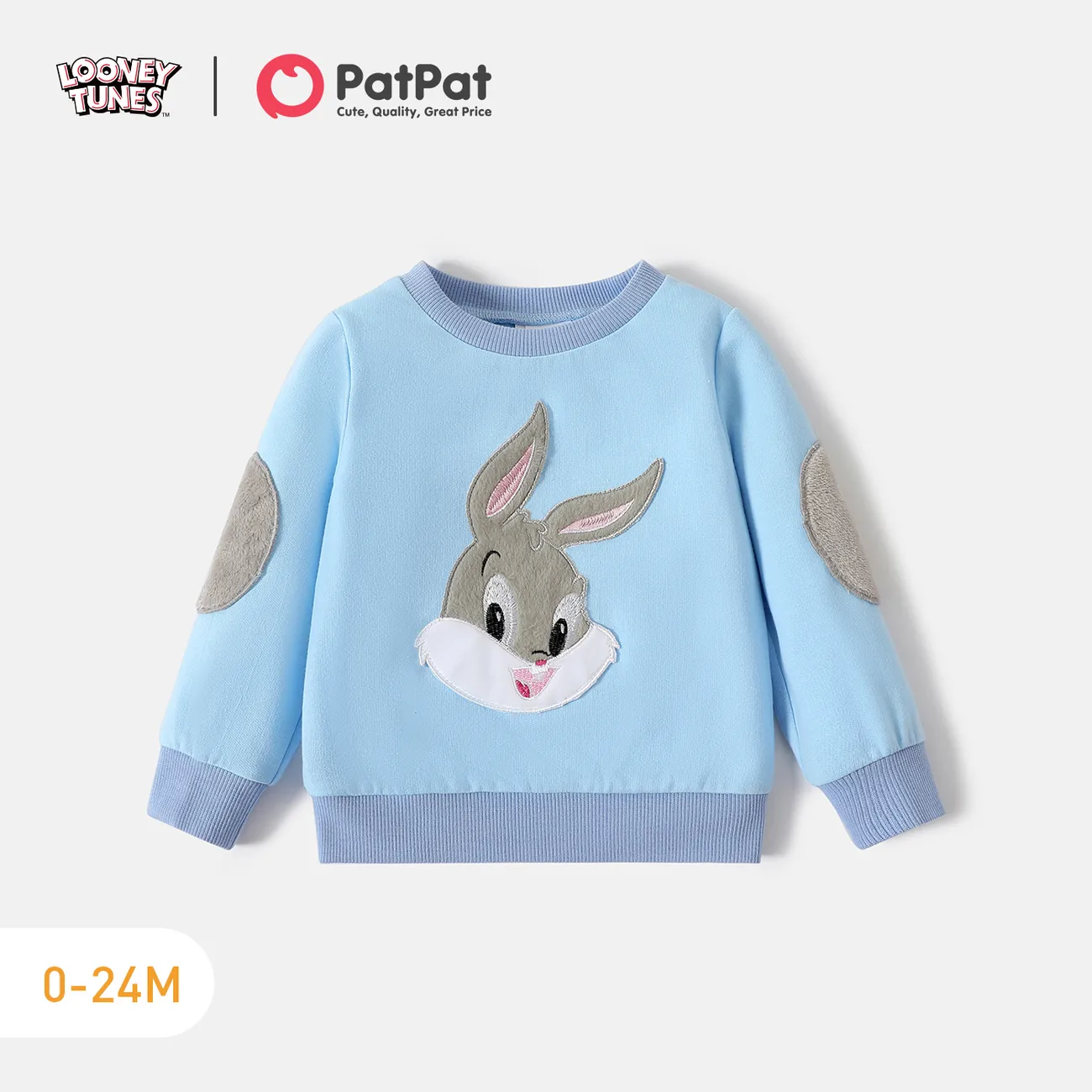 Looney Tunes Baby Boy/Girl Animal Embroidered Long-sleeve Sweatshirt/ Sweatpants/ Vest big image 1