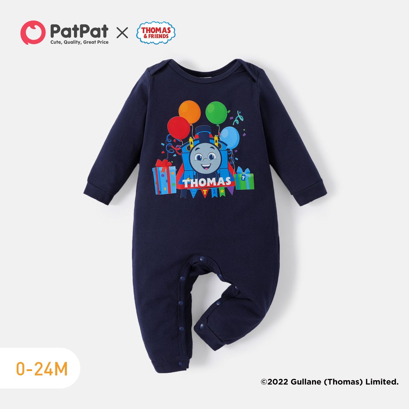 

Thomas & Friends Baby Boy 95% Cotton Graphic Dark Blue Long-sleeve Jumpsuit