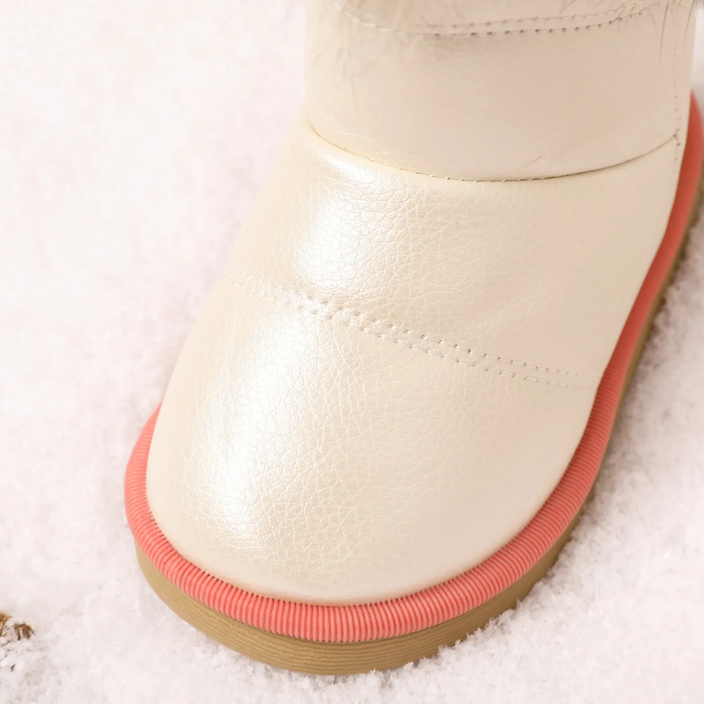 Toddler / Kid Fluffy Trim Snow Boots White image 5