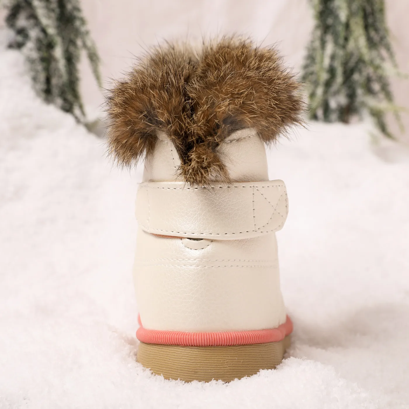 Toddler / Kid Fluffy Trim Snow Boots White image 4